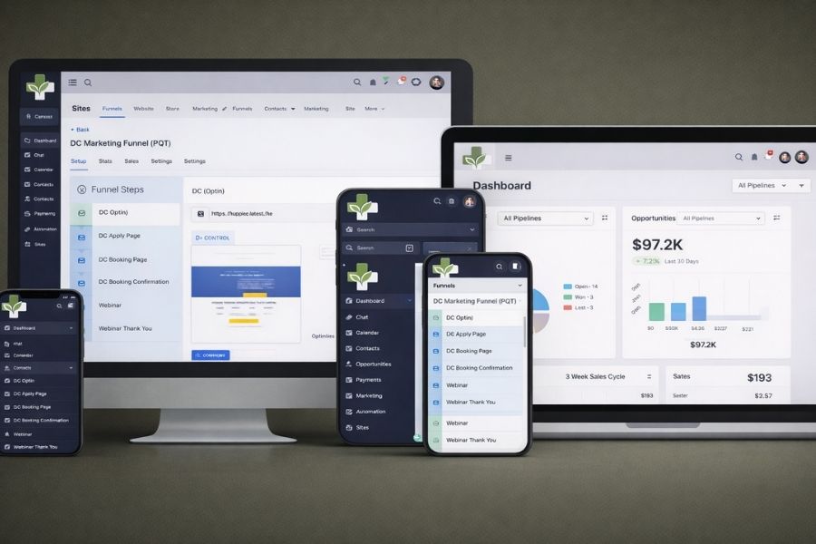 HIPAA compliant WPM App CRM dashboard for functional medicine practice patient management and marketing automation